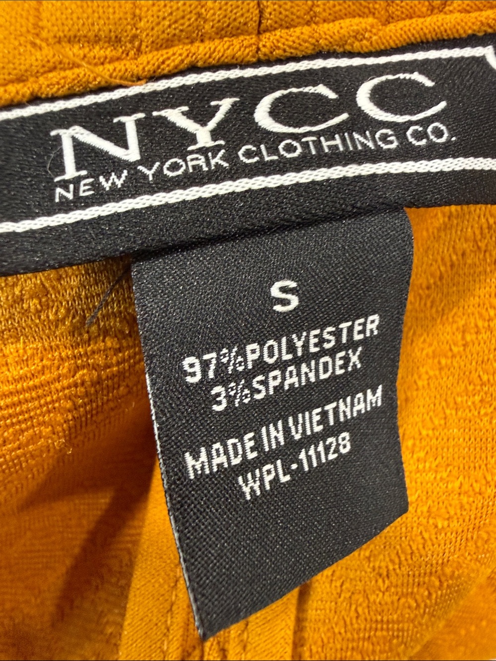 NYCC New York Clothing Co Mustard Yellow quilted open front Cardigan Jacket S - Picture 5 of 5